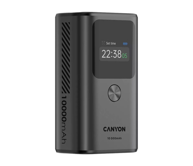 CANYON Powerbank OnPower 130 TFT 10000 mAh PD30W Ciemnoszary - 1320627 - zdjęcie 2